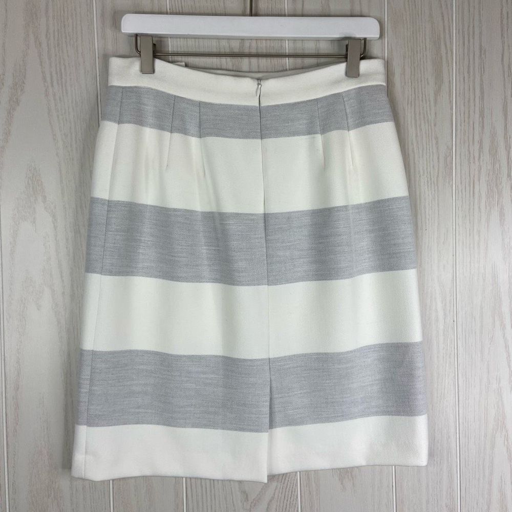 J. McLaughlin Pencil Skirt Women's Off White & Gray Macy Striped Size 8 NWT - Picture 3 of 7